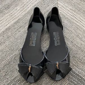 Salvatore Ferragamo Jelly Barbados Bow Flats
